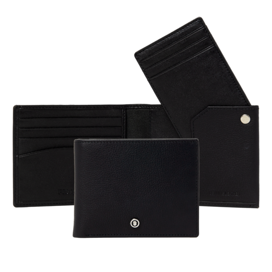 Portefeuille Noir Avec Bouton