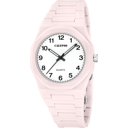 Reloj Calypso Street Style K6080/2 Blanco Correa De Caucho, Unisex