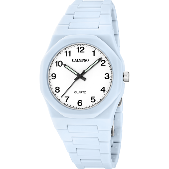 Reloj Calypso Street Style K6080/3 Blanco Correa De Caucho, Unisex
