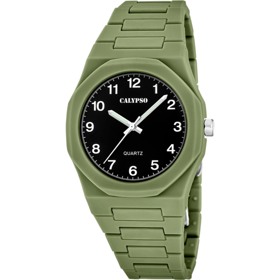 Reloj Calypso Street Style K6080/6 Negro Correa De Caucho, Unisex