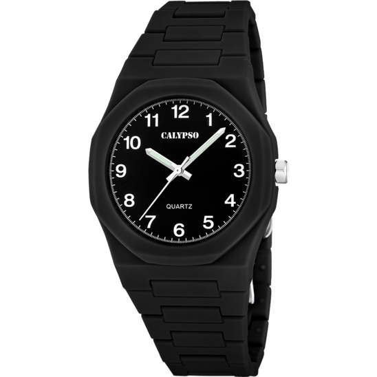 Reloj Calypso Street Style K6080/7 Negro Correa De Caucho, Unisex