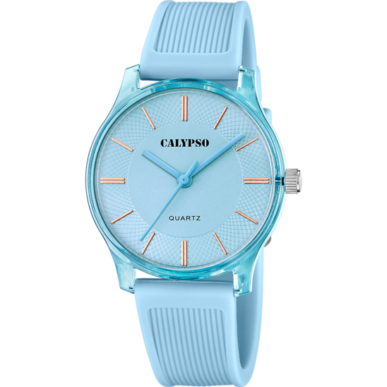Reloj Calypso Trendy K6085/2 Azul Correa De Silicona, Mujer