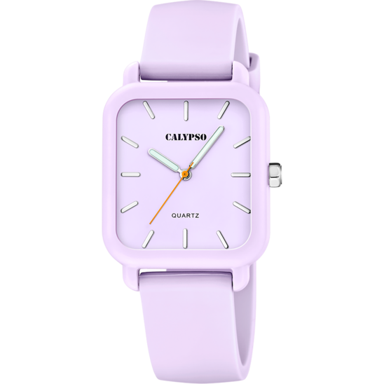 Reloj Calypso Trendy K6086/4 Morado Correa De Silicona, Mujer