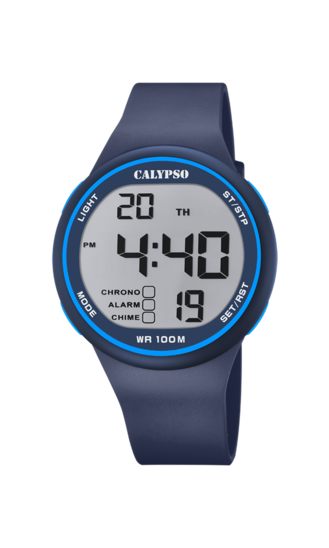 Calypso para hombre reloj digital K5664/2 color azul correa silicona