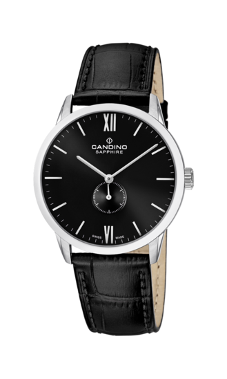 Reloj Suizo CANDINO para hombre, colección GENTS CLASSIC TIMELESS color Negro C4470/4