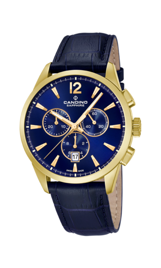 Blauw Heren Zwitsers Horloge CANDINO CHRONOS. C4518/F