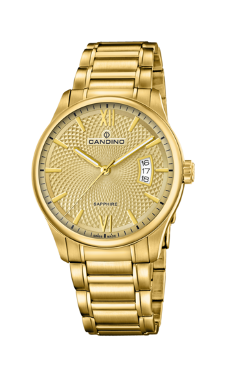 Reloj Suizo CANDINO para hombre, colección GENTS CLASSIC TIMELESS color Beige C4692/2