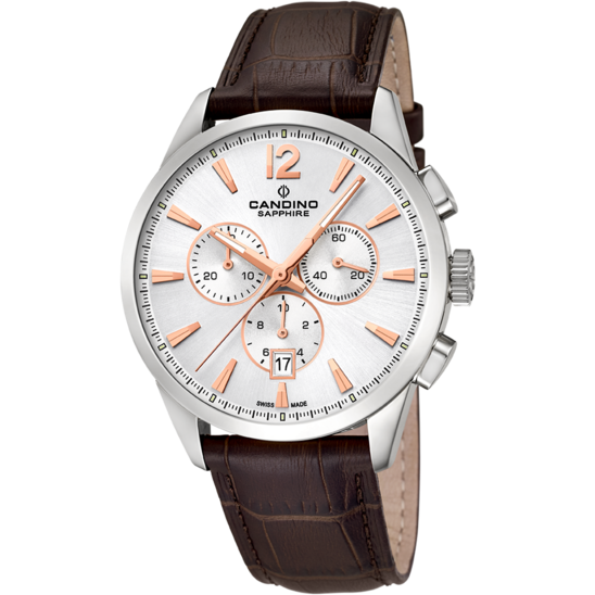 Swiss Men's CANDINO watch, silver. Collection CHRONOS. C4517/E