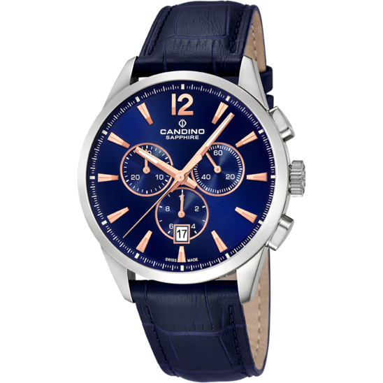 Reloj Suizo CANDINO para hombre, colección CHRONOS color Azul C4517/F