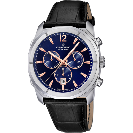 Blauw Heren Zwitsers Horloge CANDINO CHRONOS. C4582/5