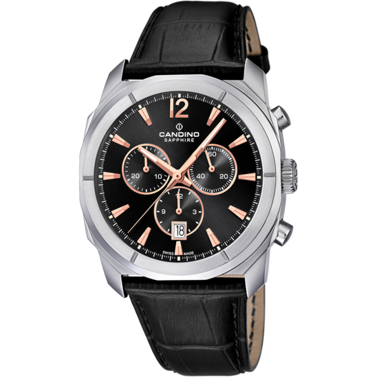 Swiss Men's CANDINO watch, black. Collection CHRONOS. C4582/6