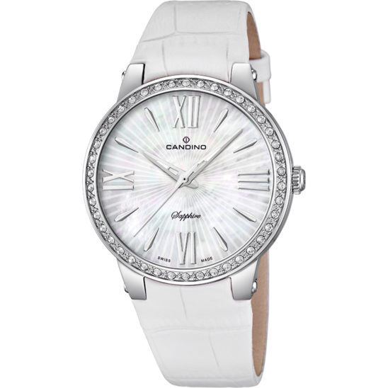 Swiss Women's CANDINO watch, white. Collection LADY CASUAL. C4597/1