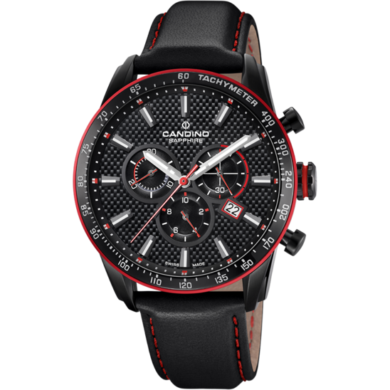 Zwarte Heren Zwitsers Horloge CANDINO CHRONOS. C4683/3