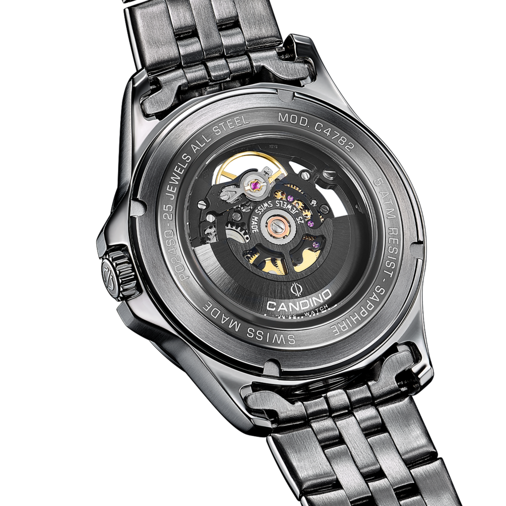 Candino SWISS Orologio Uomo Cronografo Pelle Nera - Vetro Zaffiro, Impermeabile 10 ATM - C4759/4