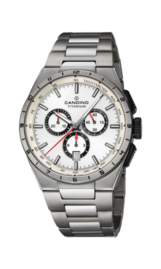 Zilveren Heren Zwitsers Horloge CANDINO TITANIUM. C4603/A