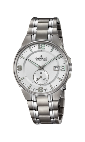 Witte Heren Zwitsers Horloge CANDINO TITANIUM. C4604/A