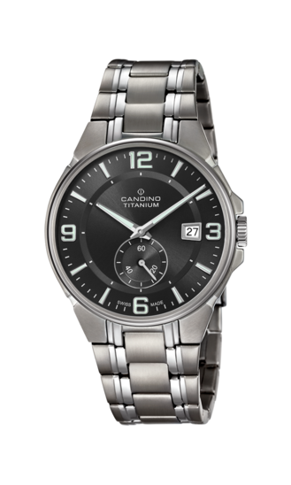 Schwarzer MännerSchweizer Uhr CANDINO TITANIUM. C4604/C