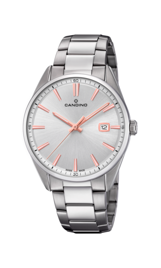 Witte Heren Zwitsers Horloge CANDINO GENTS CLASSIC TIMELESS. C4621/1