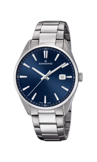 Reloj Suizo CANDINO para hombre, colección GENTS CLASSIC TIMELESS color Azul C4621/3