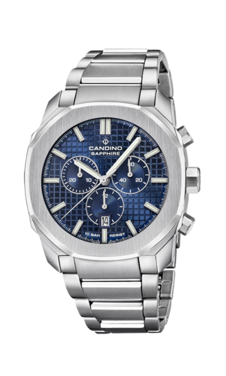 Reloj Suizo CANDINO para hombre, colección CHRONOS GUILLOCHÉ color Azul C4746/2