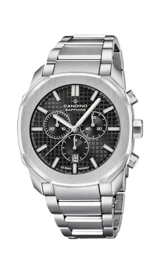 Swiss Men's CANDINO watch, black. Collection CHRONOS GUILLOCHÉ. C4746/4