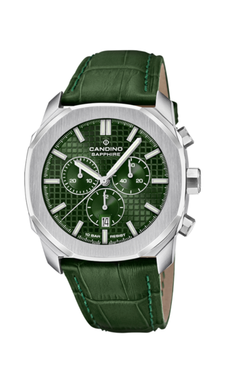 Swiss Men's CANDINO watch, green. Collection CHRONOS GUILLOCHÉ. C4747/3