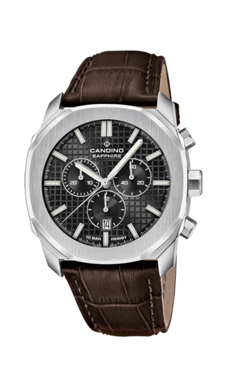 Swiss Men's CANDINO watch, black. Collection CHRONOS GUILLOCHÉ. C4747/4