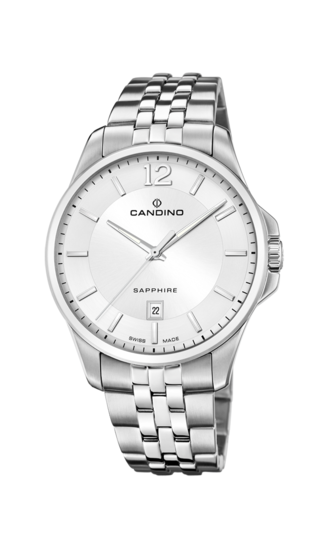 Reloj Suizo CANDINO para hombre, colección GENTS CLASSIC TIMELESS color Blanco C4762/1