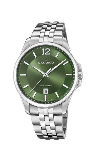 Reloj Suizo CANDINO para hombre, colección GENTS CLASSIC TIMELESS color Verde C4762/3