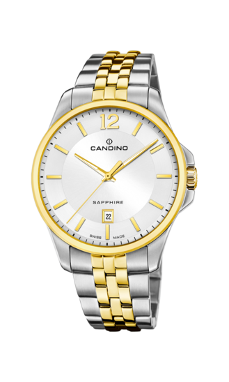 Reloj Suizo CANDINO para hombre, colección GENTS CLASSIC TIMELESS color Blanco C4763/1