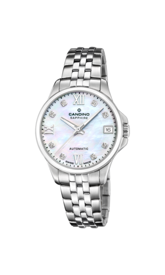 Witte Dames Zwitsers Horloge CANDINO AUTOMATIC. C4770/1