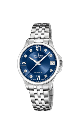 Blauw Dames Zwitsers Horloge CANDINO AUTOMATIC. C4770/4