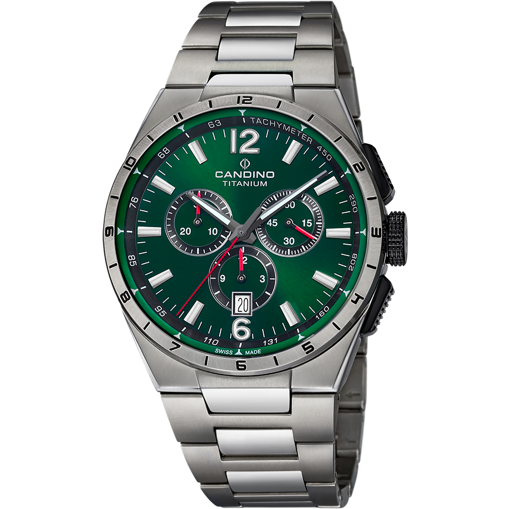 Reloj Candino Swiss Made de hombre Titanium verde con correa de