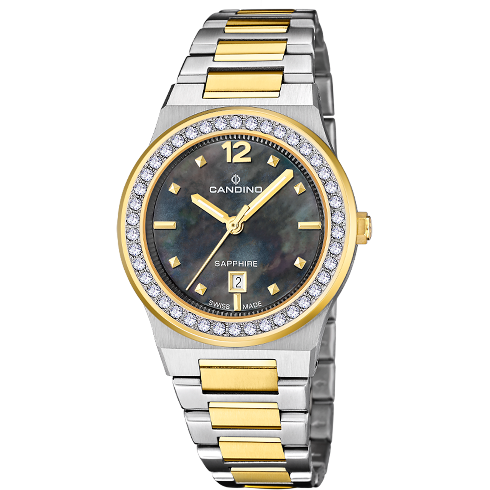 CANDINO SWISS WOMEN'S BLACK LADY CASUAL STAINLESS STEEL WATCH