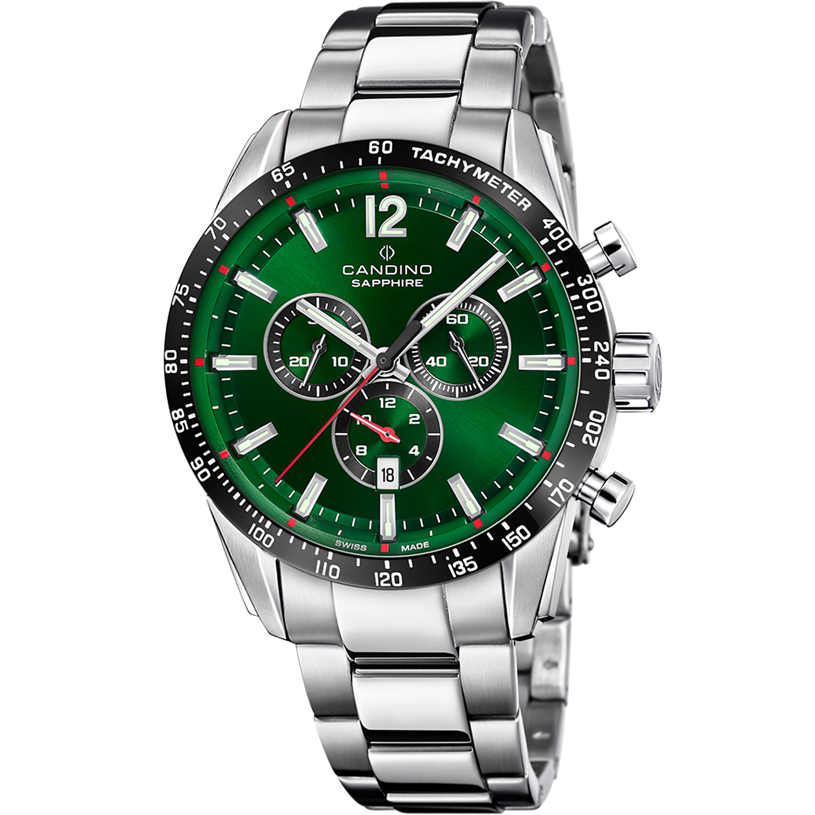 Candino Swiss men's watch with chronograph and extra strap C4757/C