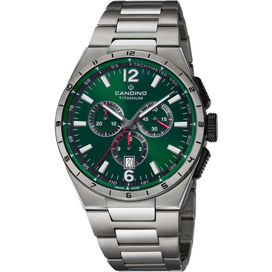 Reloj Candino Swiss C4603/k Verde Correa De Titanio, Hombre