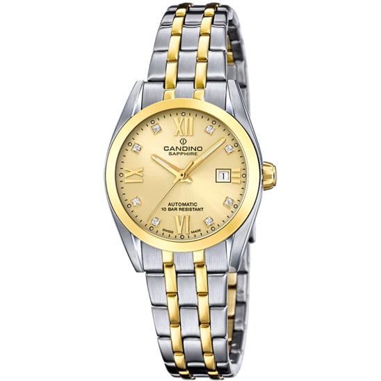 CANDINO DAMES CHAMPAGNE AUTOMATIC STAAL HORLOGE ARMBAND C4704/3