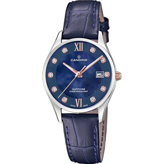 Blauw Dames Zwitsers Horloge CANDINO COUPLE. C4731/2