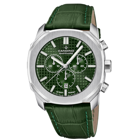 Groene Heren Zwitsers Horloge CANDINO CHRONOS GUILLOCHÉ. C4747/3