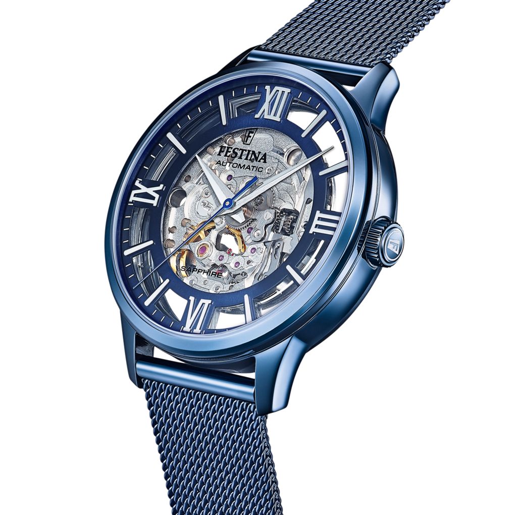 RELOJ DE HOMBRE FESTINA AUTOMATIC SKELETON F20574/1 CON ESFERA AZUL