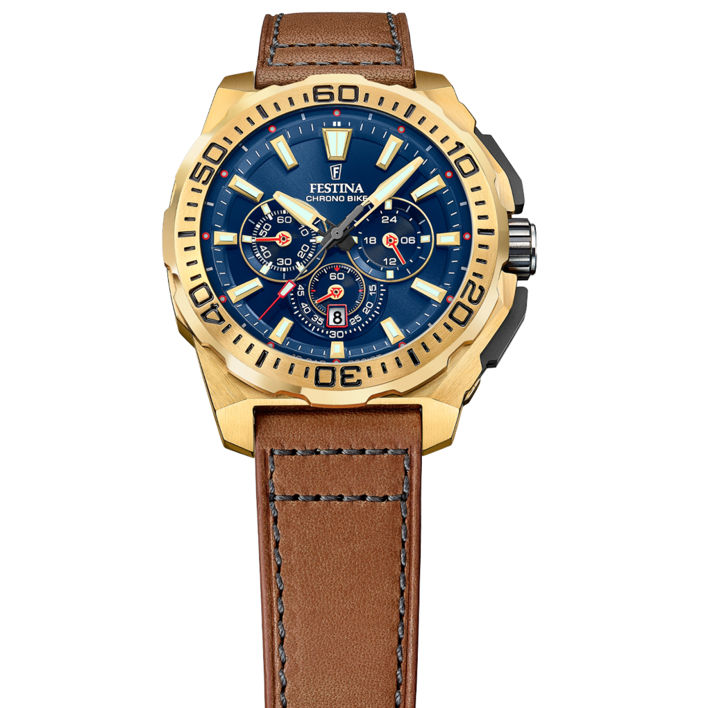 FESTINA CHRONO BIKE MEN'S WATCH F20728/1 BLUE LEATHER STRAP