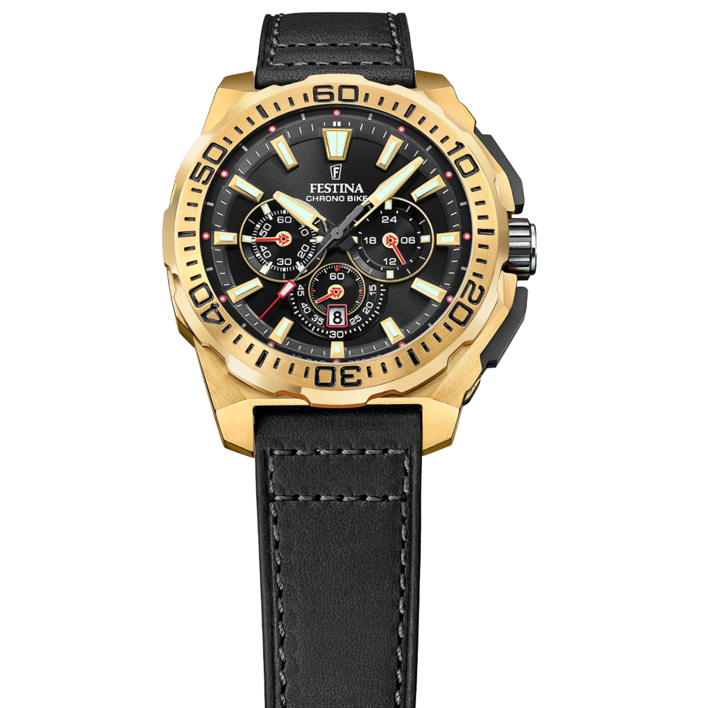 FESTINA HERRENARMBANDUHR CHRONO BIKE F20728/3 SCHWARZ LEDERARMBAND