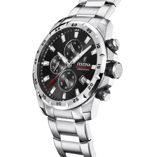 TIMELESS HOMBRE CORREA F20463/4 RELOJ FESTINA NEGRO ACERO, CHRONOGRAPH DE