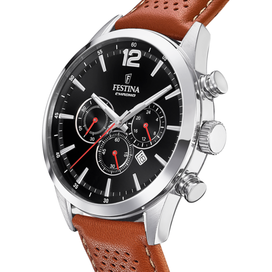 CHRONOGRAPH LEATHER BLACK TIMELESS FESTINA STRAP, WATCH F20542/6