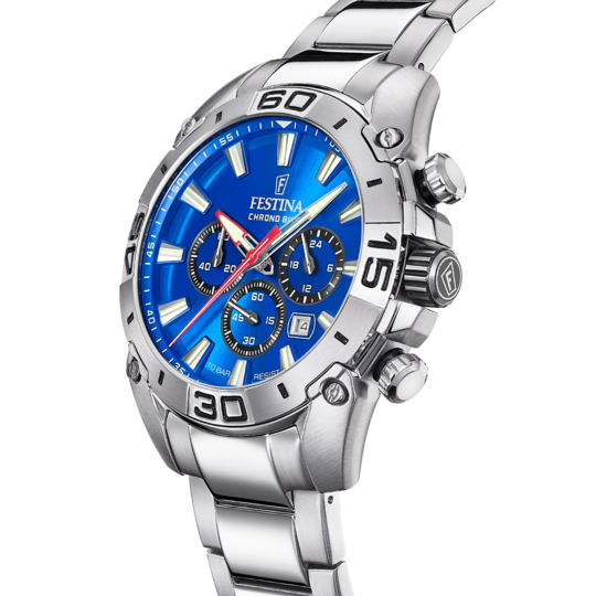 OROLOGIO FESTINA CHRONO BIKE 2021 F20543/2 BLU CINTURINO IN ACCIAIO, UOMO