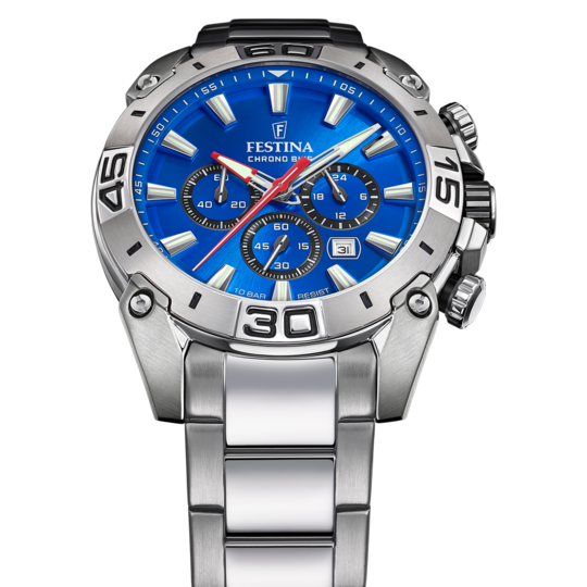 FESTINA HEREN BLAUW CHRONO BIKE 2021 STAAL HORLOGE ARMBAND F20543/2