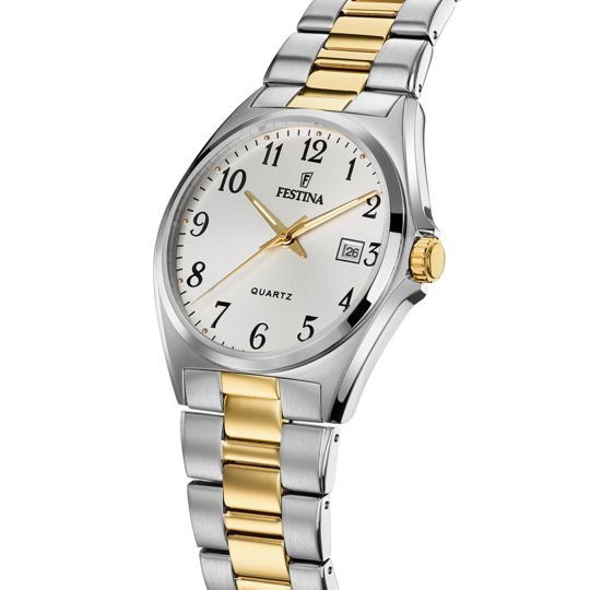 FESTINA HORLOGE KLASSIEK STAAL F20554/1 WITTE STALEN BAND, HEREN