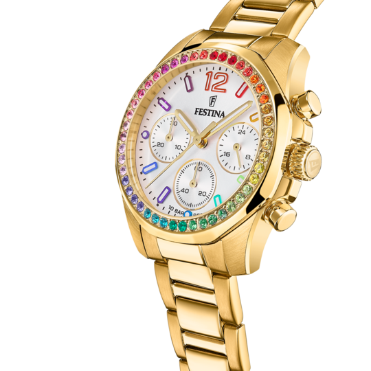 RELÓGIO FESTINA F20609/2 BRANCO COM CORREIA DE AÇO, MULHER