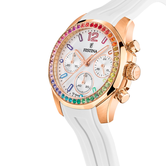 RELÓGIO FESTINA RAINBOW F20611/2 DE AÇO, MULHER