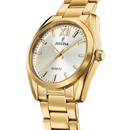 FESTINA WATCH F20640/1 CHAMPAGNE STAINLESS STEEL 316L STRAP, WOMEN